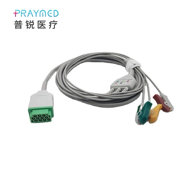 GE 11-Pin 3-Lead ECG/EKG Cable