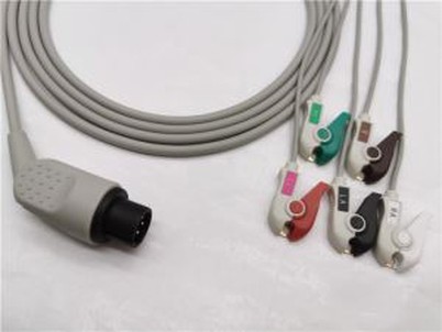 Кабель-переходник для датчика ЭКГ AAMI, 5 выводных зажимов