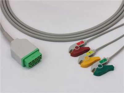 Кабель адаптера ЭКГ GE Healthcare 3 зажима для проводов